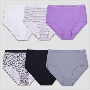 Fruit of the Loom Women's 6pk Classic Briefs Multicolor Size 10/3X